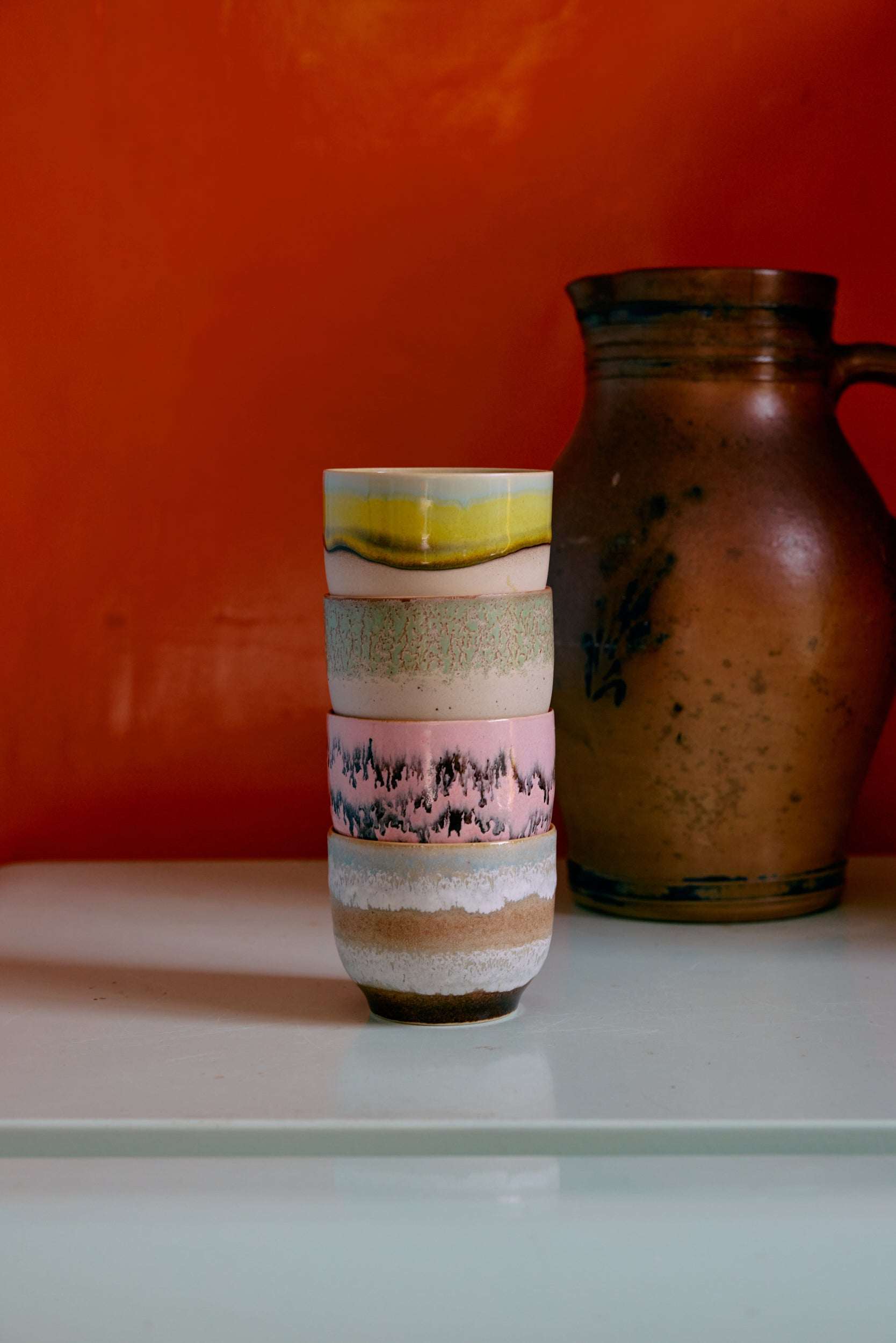 70s Ceramics: Café-Tasse deco 4er Set HKLiving