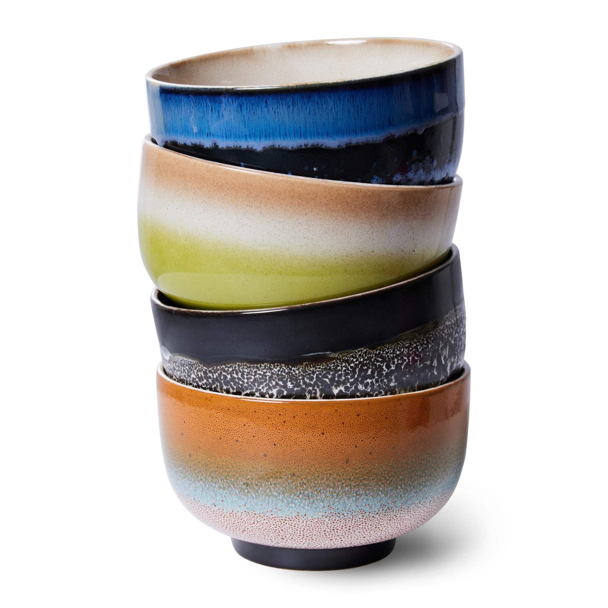 70s Ceramics: Schüssel Groovy HKLiving (4er-Set)