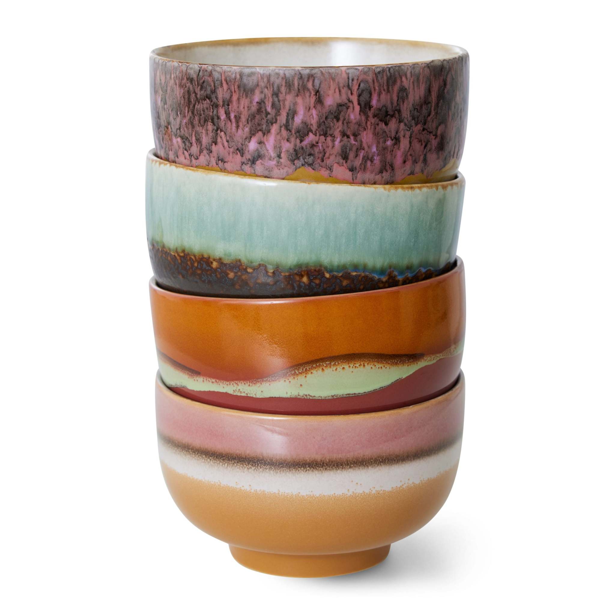 70s Ceramics: Schüssel Geyser HKLiving (4er-Set)