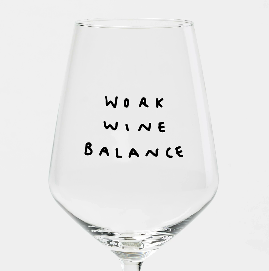 "Work Wine Balance" Weinglas by Johanna Schwarzer × selekkt