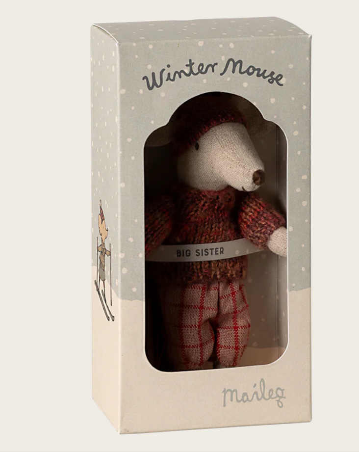 Wintermaus mit Skiset, Große Schwester - Rose Maileg
