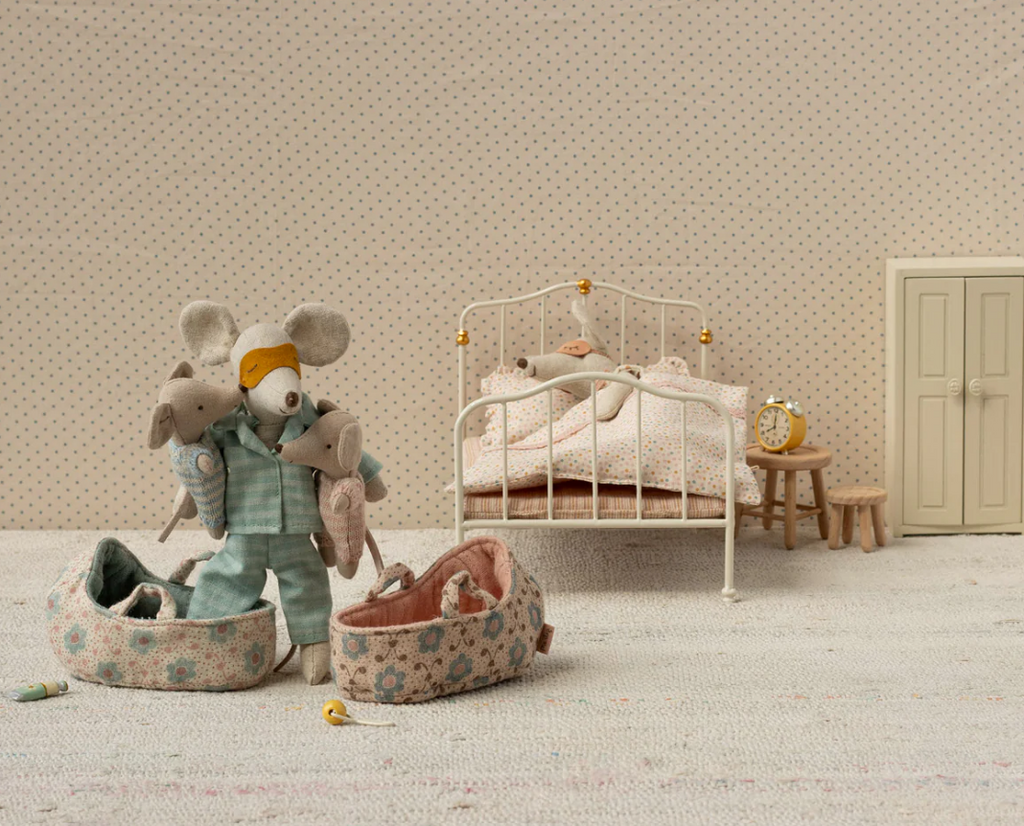 Babymaus in Tragetasche - Blau Maileg
