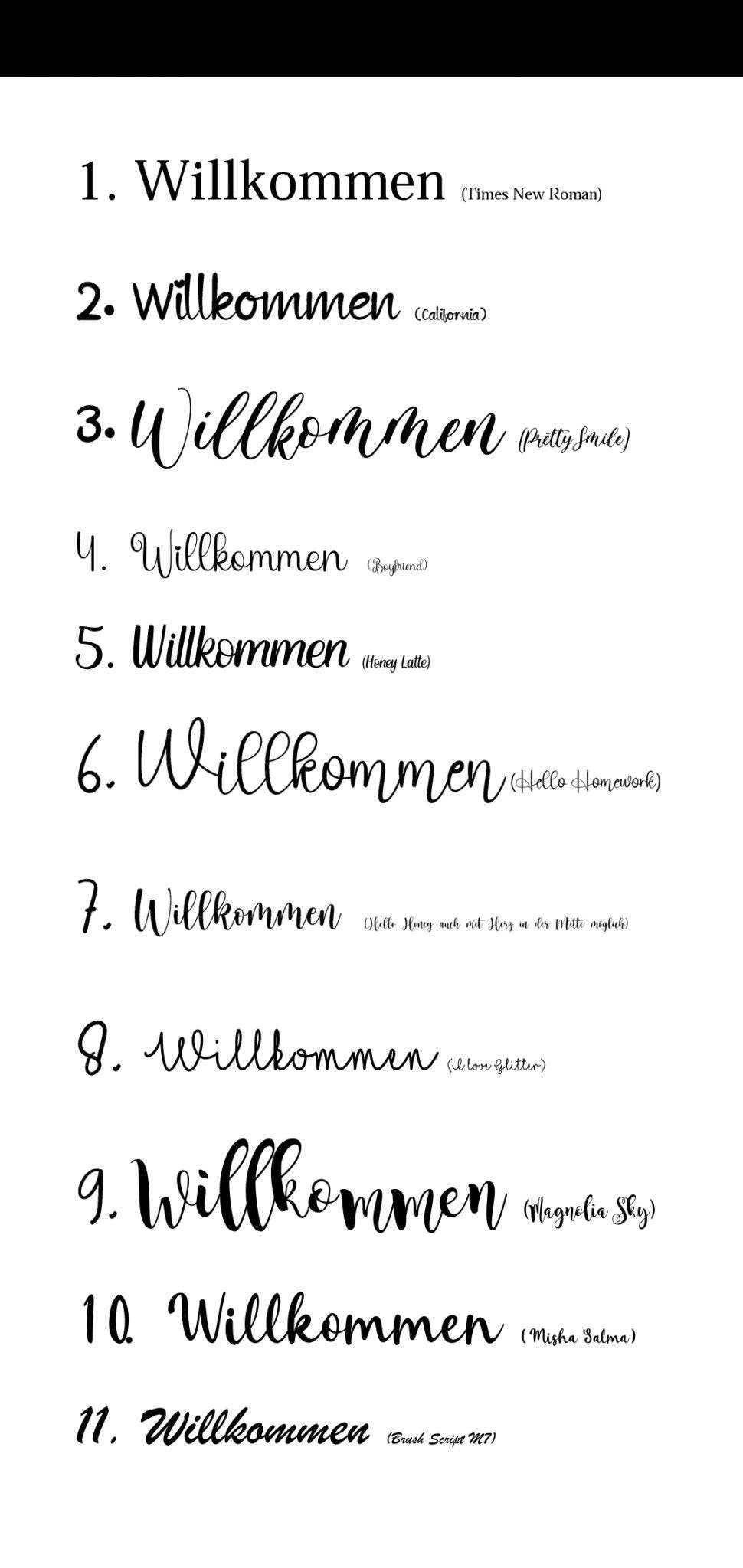 Schriftauswahl für Plotter