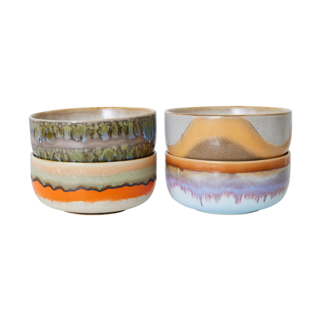 70s Ceramics: Dessertschüssel Reef HKLiving (4er-Set)