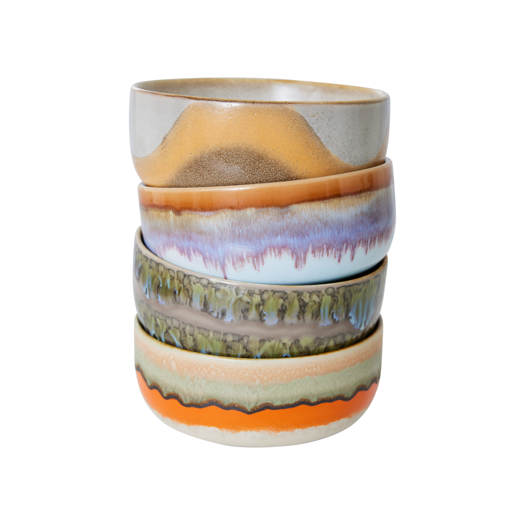 70s Ceramics: Dessertschüssel Reef HKLiving (4er-Set)