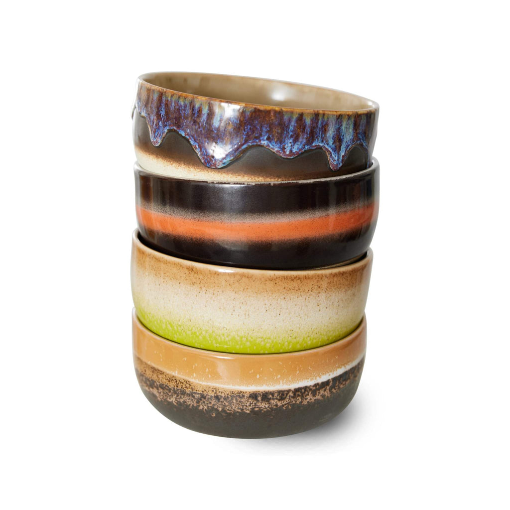 70s Ceramics: Dessertschüssel Humus HKLiving (4er-Set)