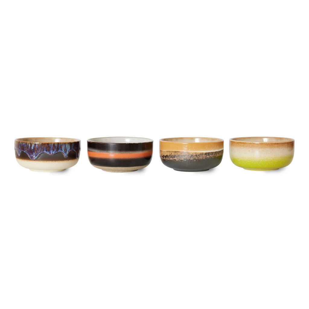 70s Ceramics: Dessertschüssel Humus HKLiving (4er-Set)