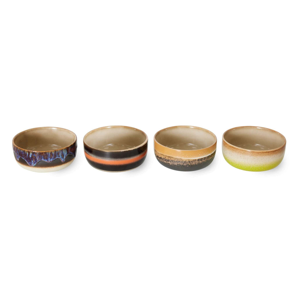 70s Ceramics: Dessertschüssel Humus HKLiving (4er-Set)
