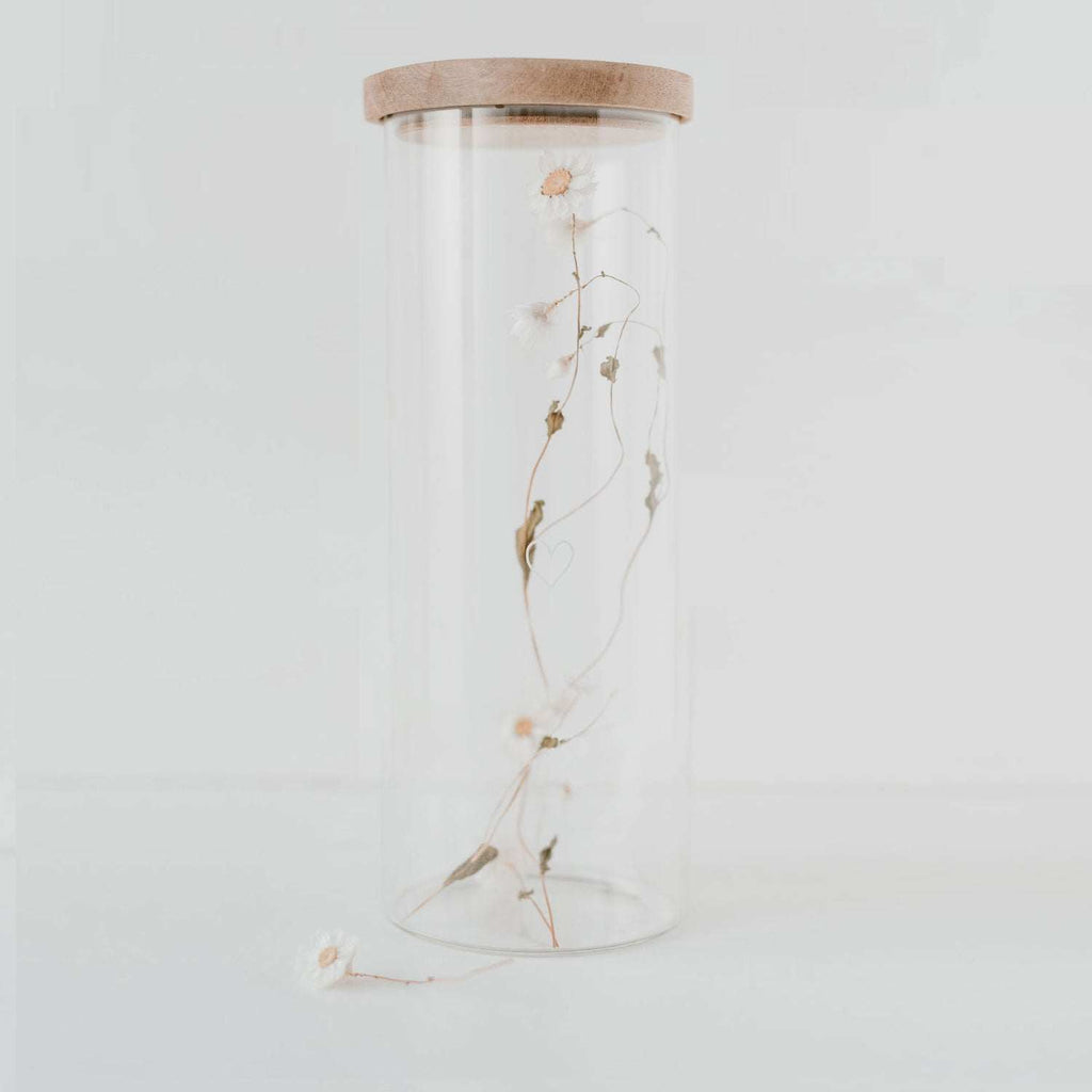 Vorratsglas Herz Weiß 25cm Eulenschnitt