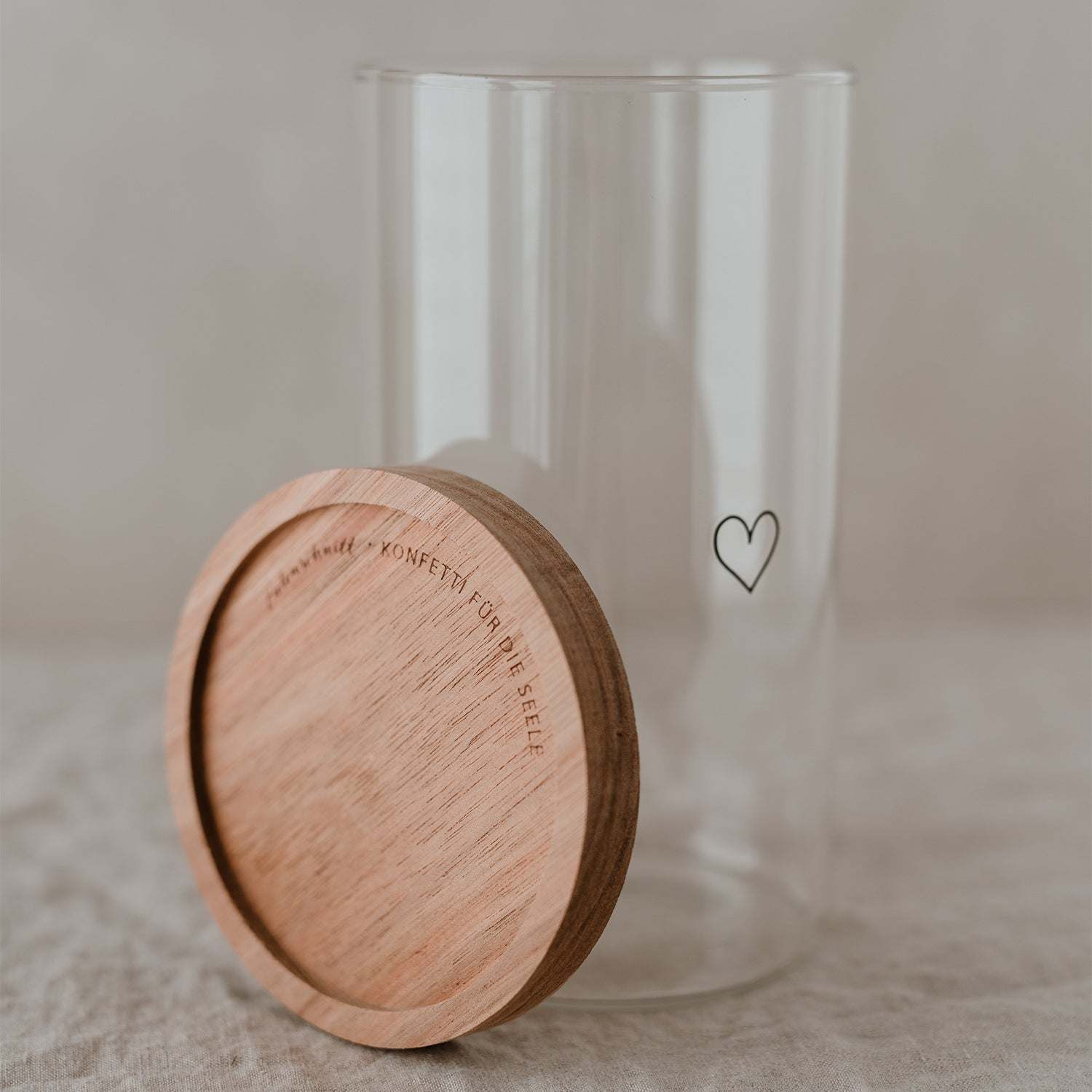 Vorratsglas Herz schwarz 19cm Eulenschnitt
