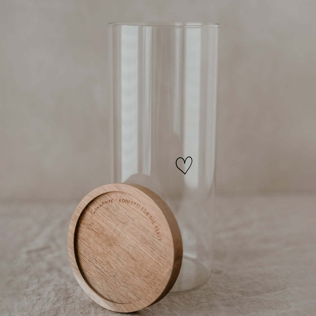 Vorratsglas Herz schwarz 25cm Eulenschnitt
