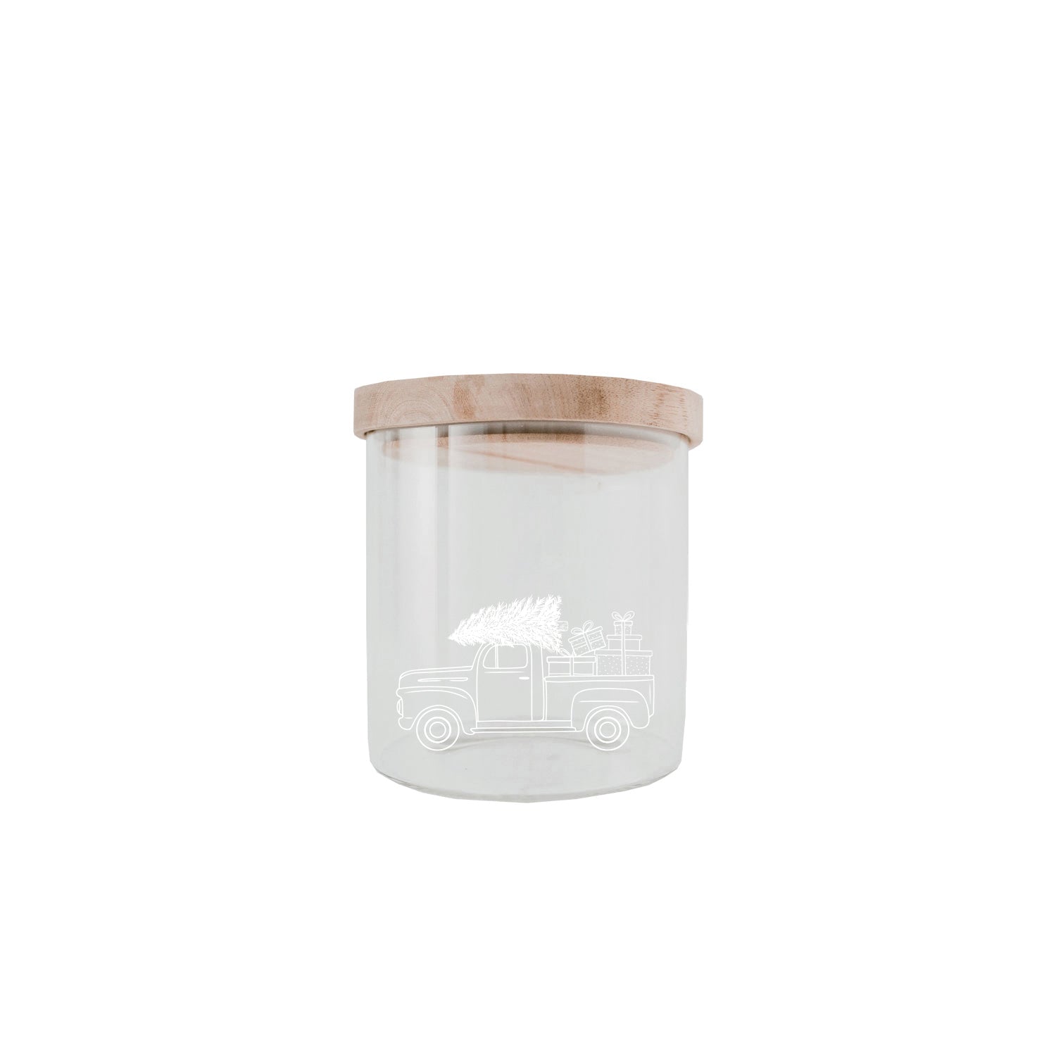 Vorratsglas Weihnachtsauto 13cm Eulenschnitt