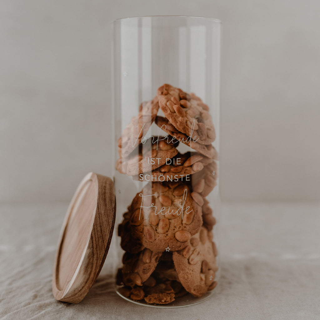 Vorratsglas Vorfreude 25cm Eulenschnitt
