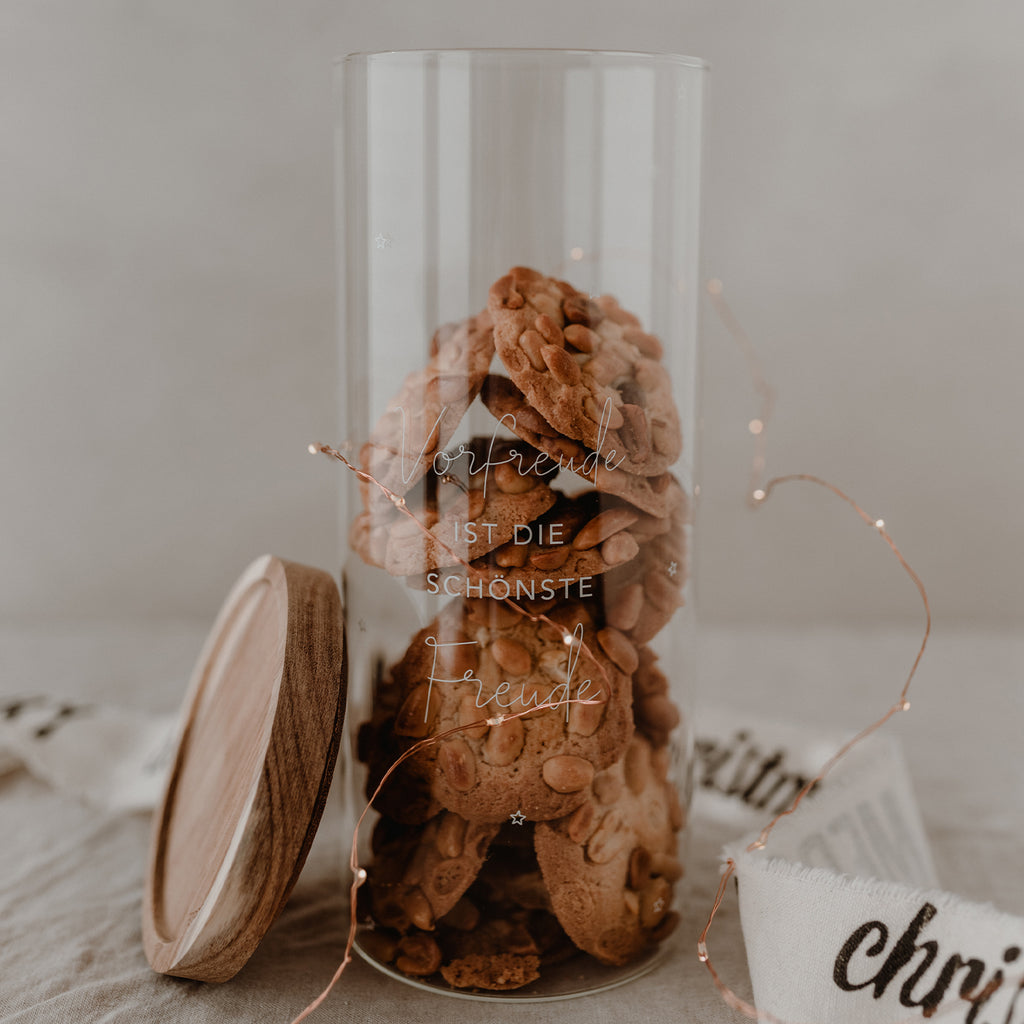 Vorratsglas Vorfreude 25cm Eulenschnitt