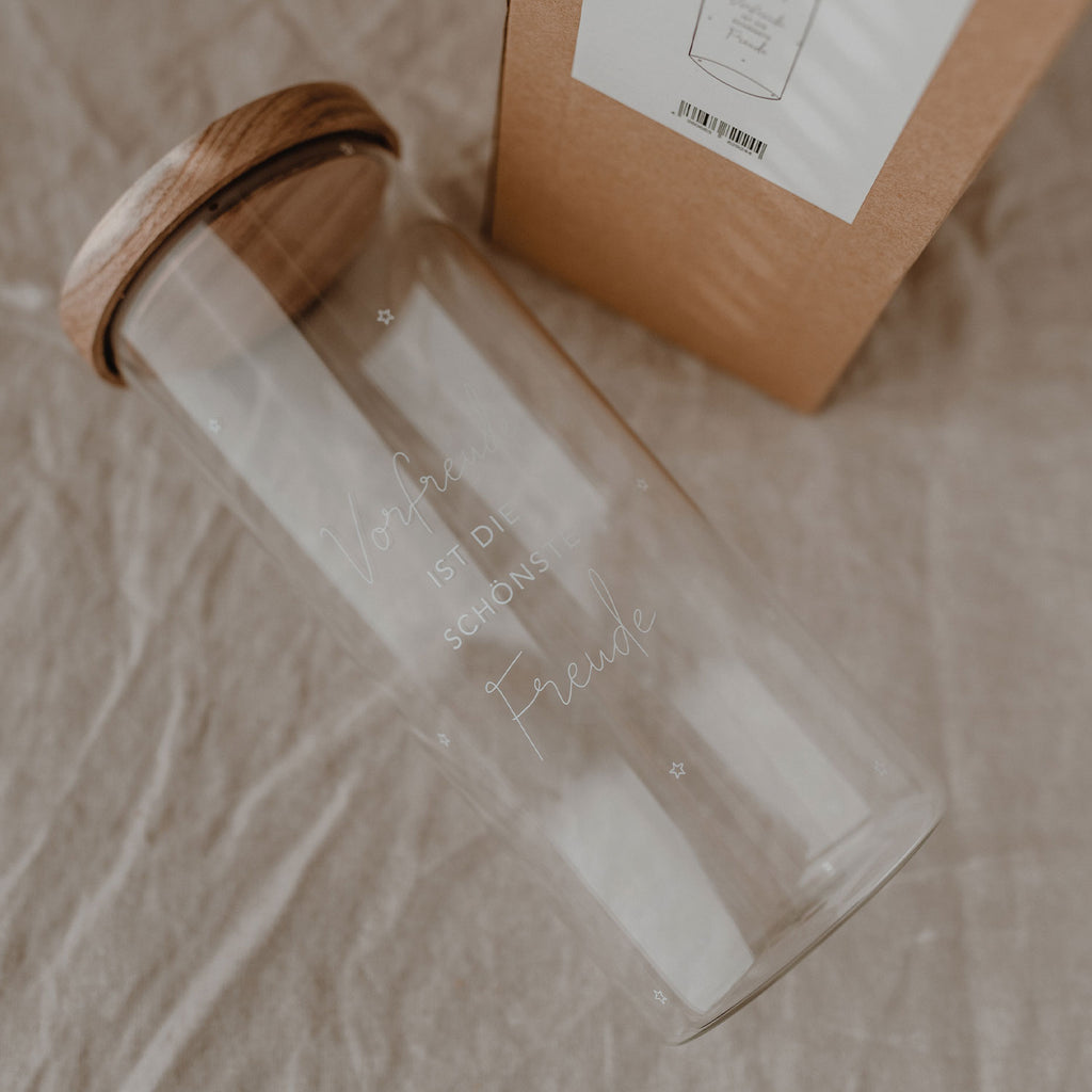 Vorratsglas Vorfreude 25cm Eulenschnitt