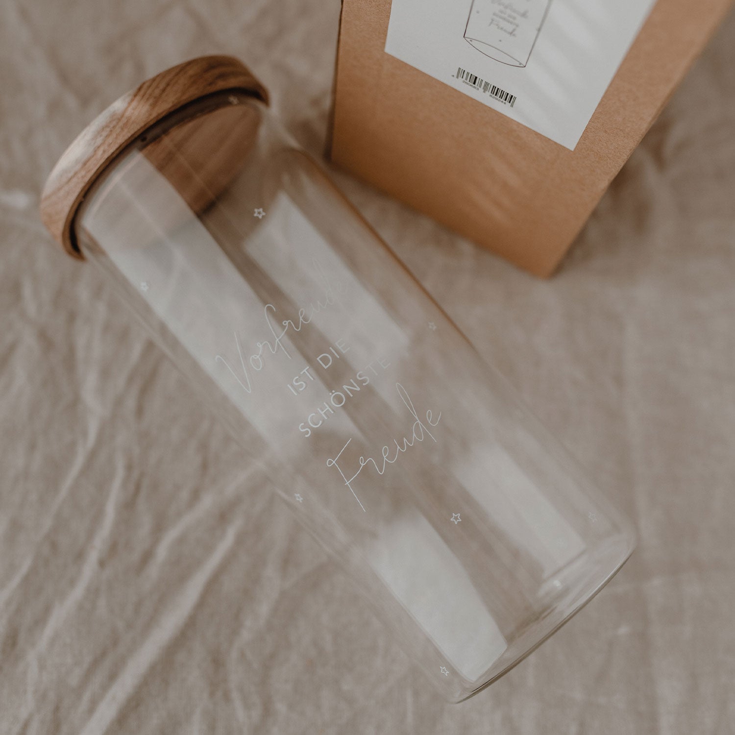 Vorratsglas Vorfreude 25cm Eulenschnitt