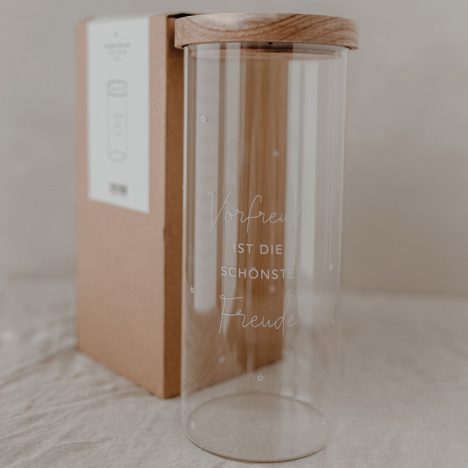 Vorratsglas Vorfreude 25cm Eulenschnitt