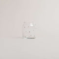 Kleine Vase aus Glas mit schwarzen Punkten und Eulenschnitt-Design