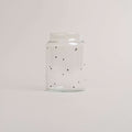 Große Vase aus Glas mit schwarzen Punkten und Eulenschnitt-Design