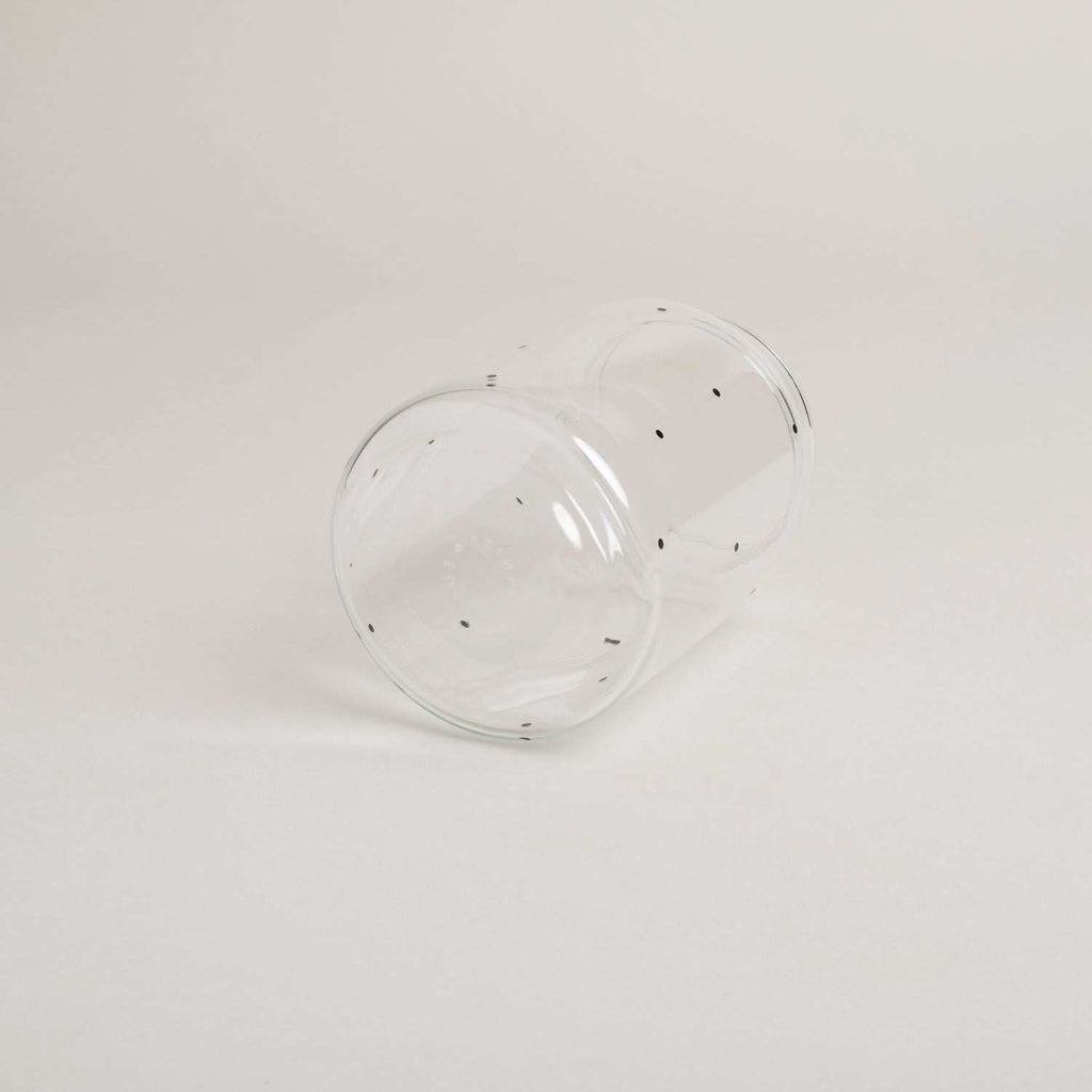 Vase aus Glas groß Punkte Eulenschnitt