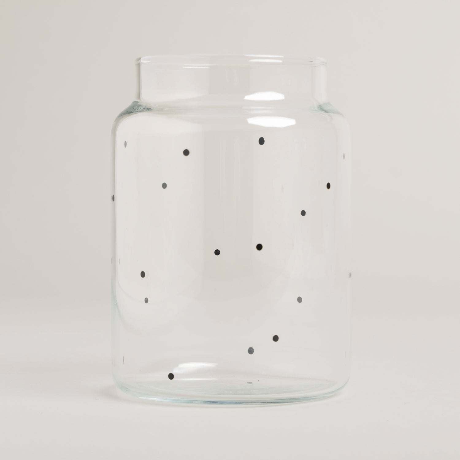 Vase aus Glas groß Punkte Eulenschnitt