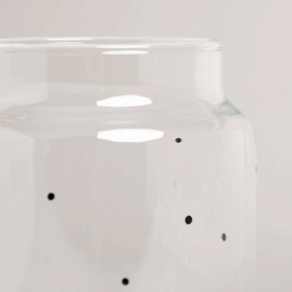 Vase aus Glas groß Punkte Eulenschnitt
