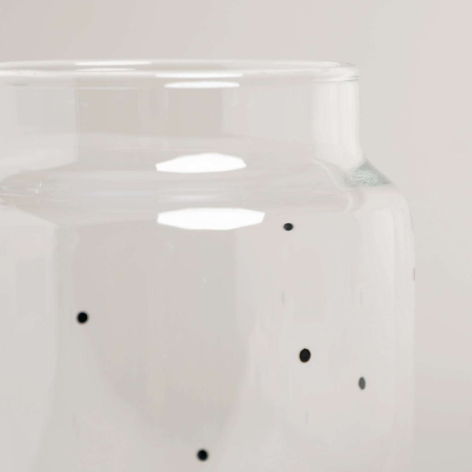 Vase aus Glas groß Punkte Eulenschnitt