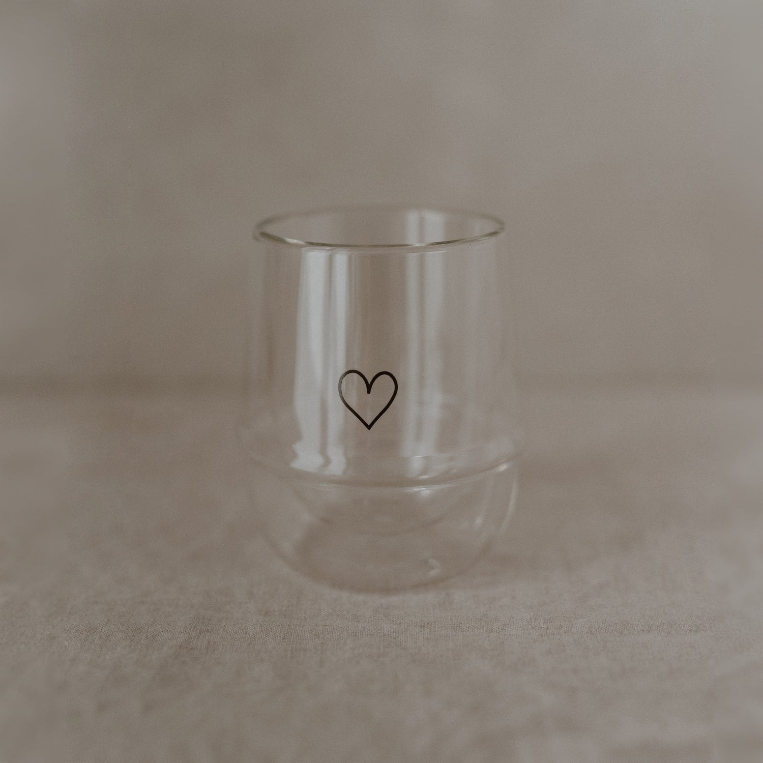 Doppelwandiges Glas 200ml Herz Eulenschnitt