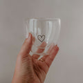 doppelwandiges Herzglas aus Glas mit 100ml Fassungsvermögen, hitzebeständig und spülmaschinenfest