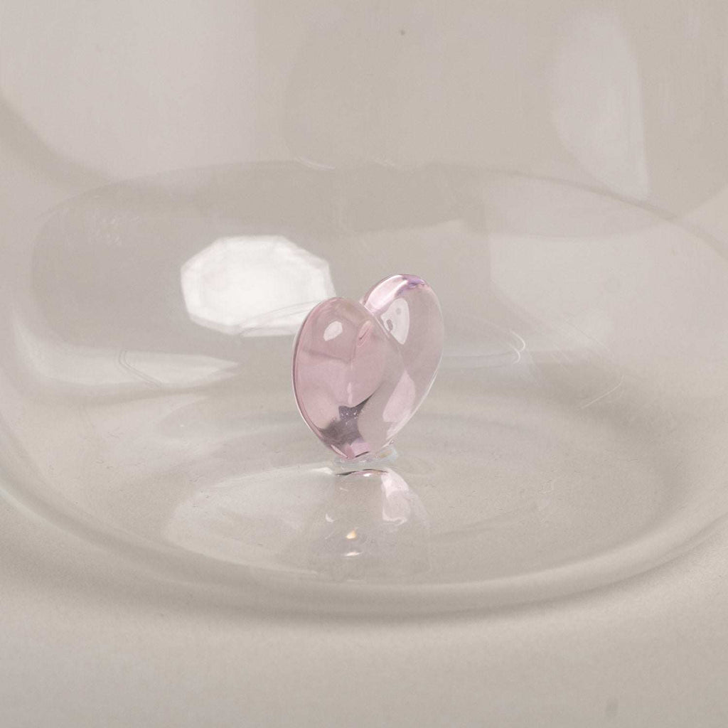Trinkglas Herzfigur Rosa Eulenschnitt
