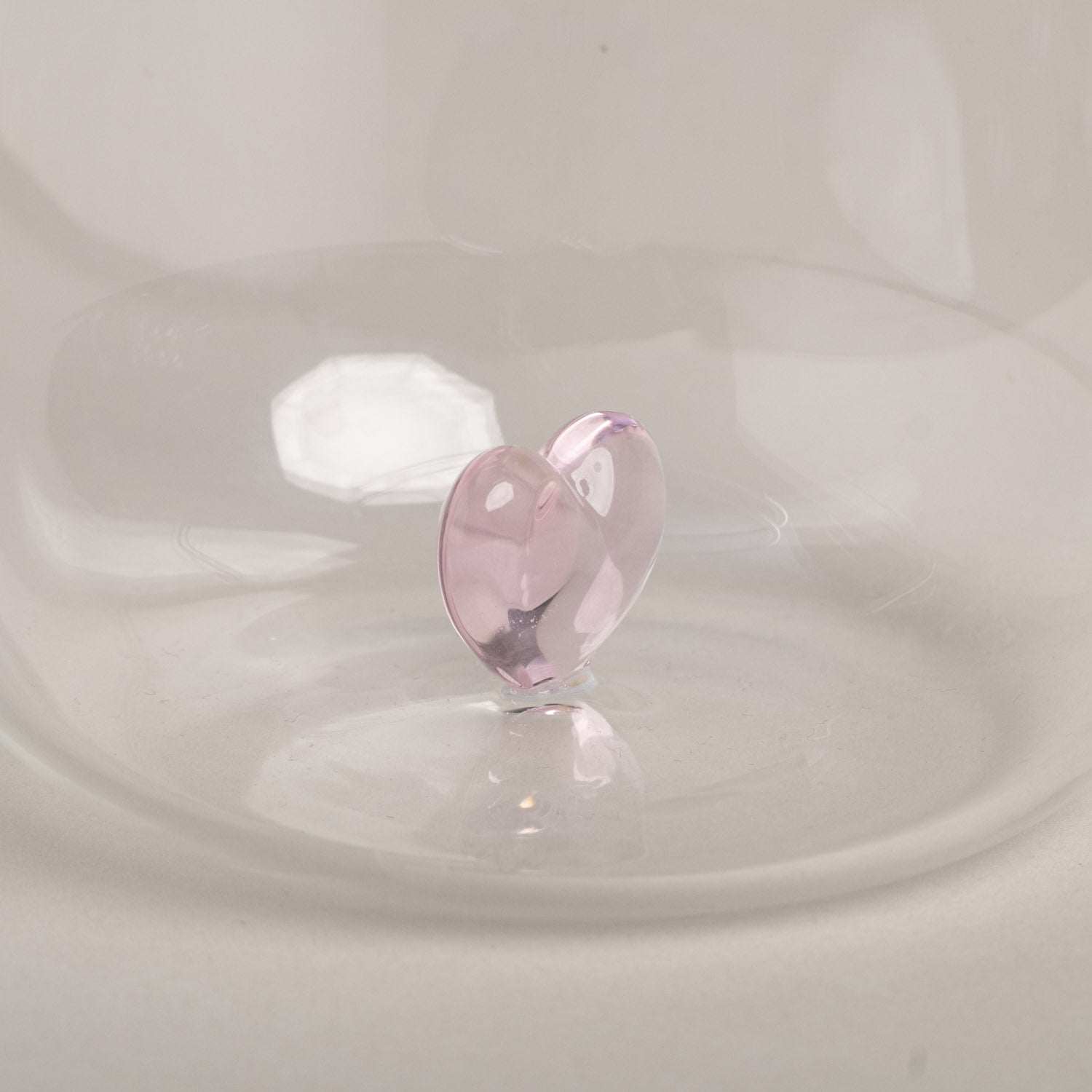Trinkglas Herzfigur Rosa Eulenschnitt