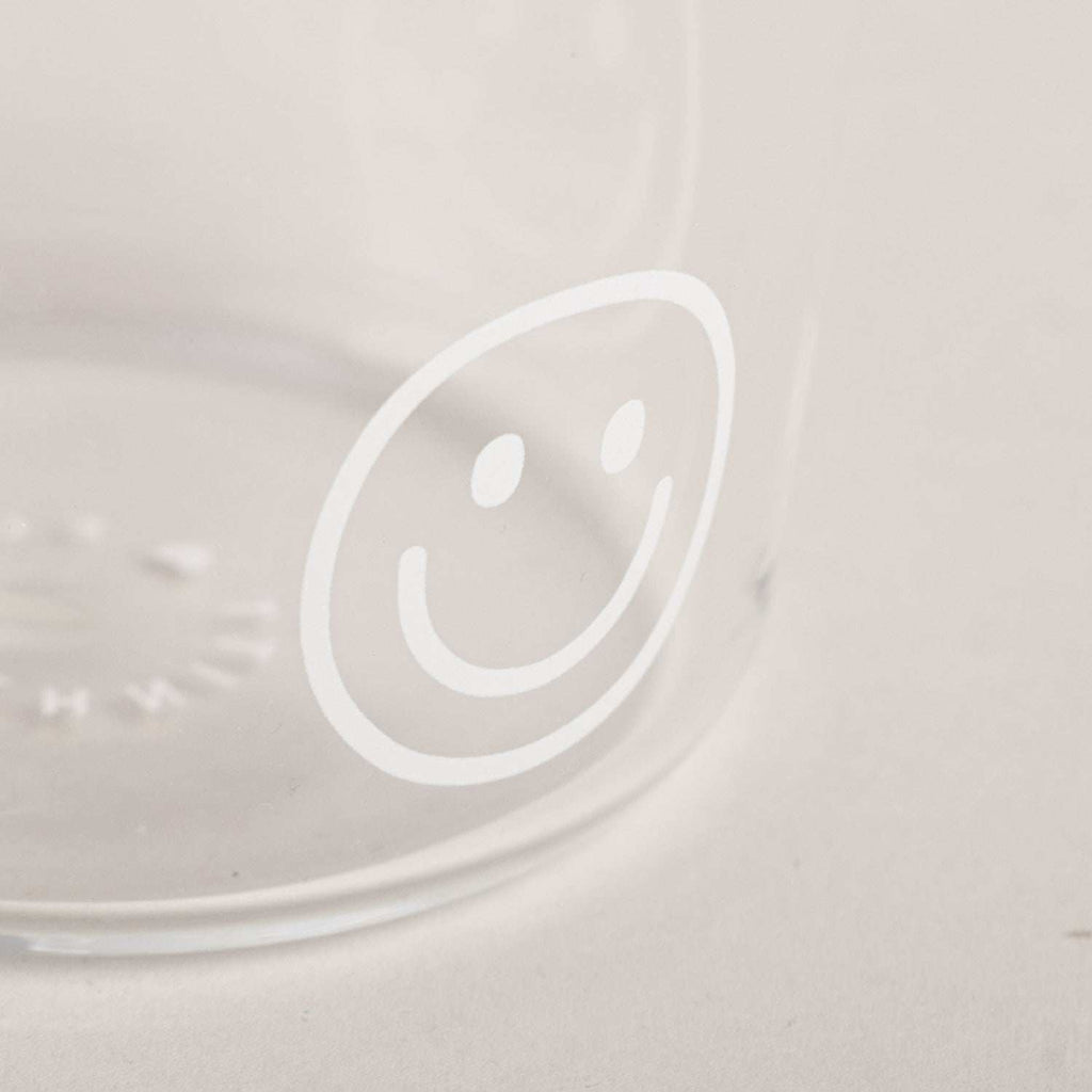 Trinkglas Smileys weiß Eulenschnitt