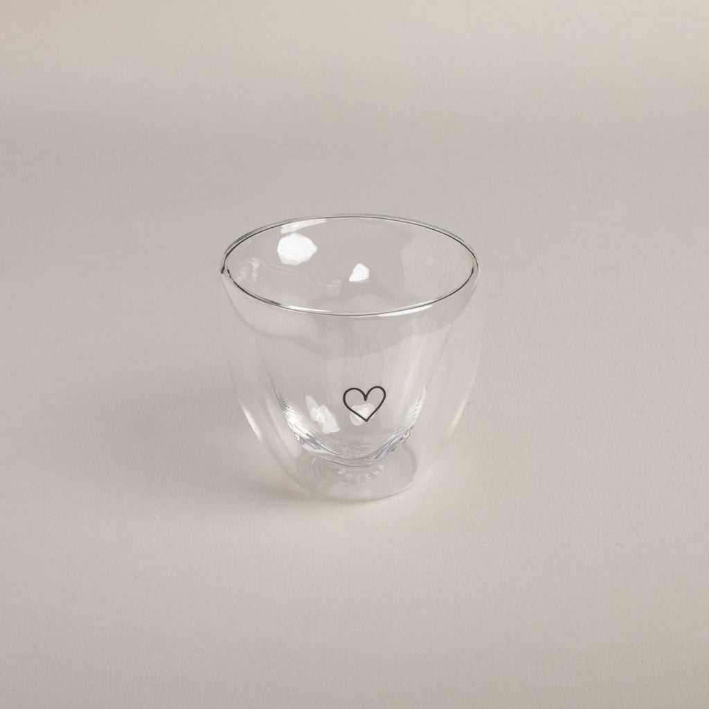 Doppelwandiges Herzglas Herz 200ml Eulenschnitt
