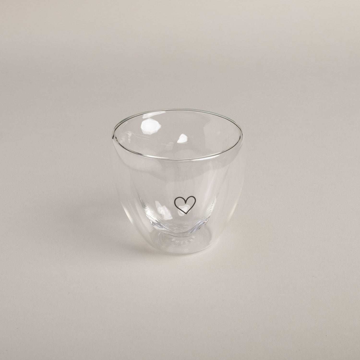 Doppelwandiges Herzglas Herz 200ml Eulenschnitt