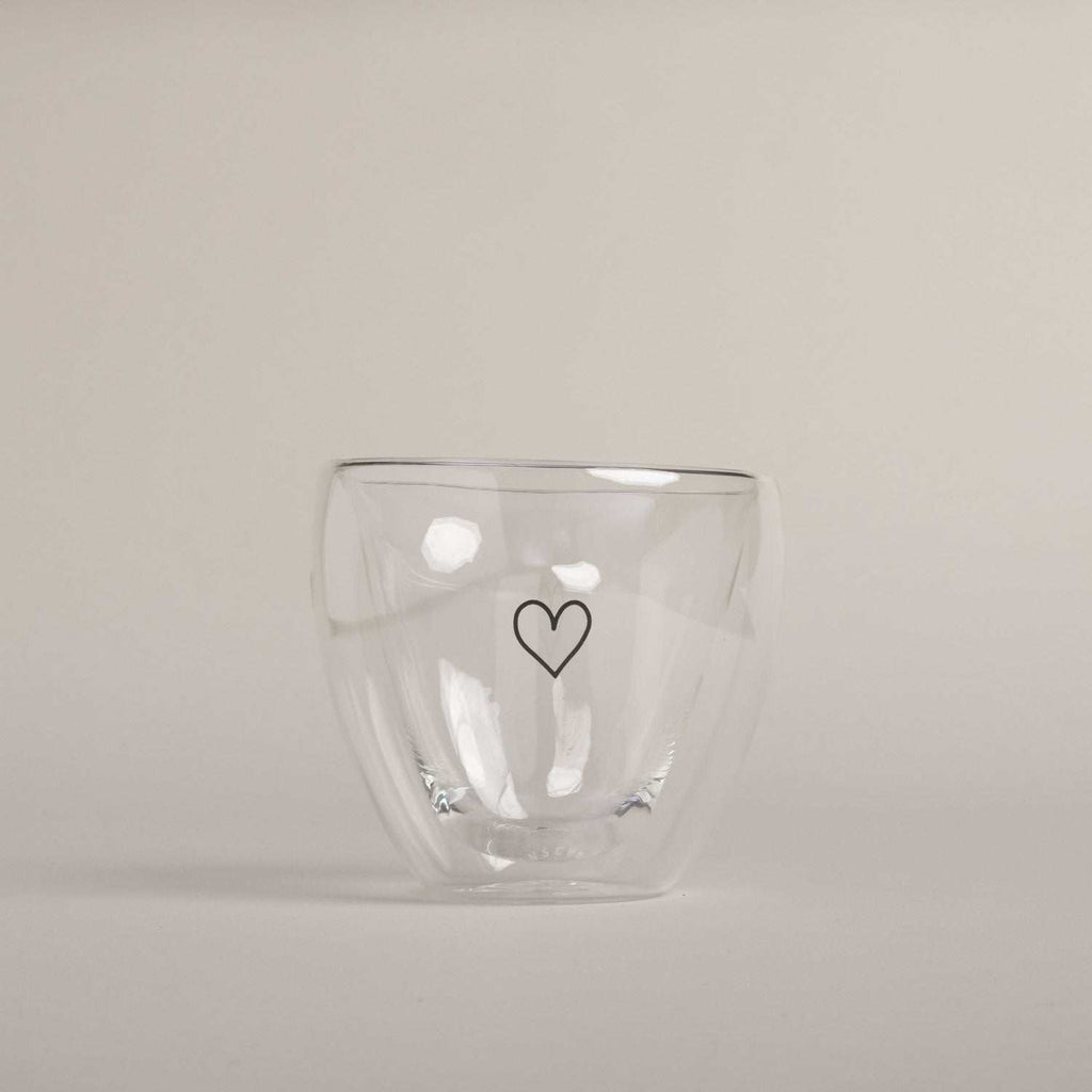 Doppelwandiges Herzglas Herz 200ml Eulenschnitt