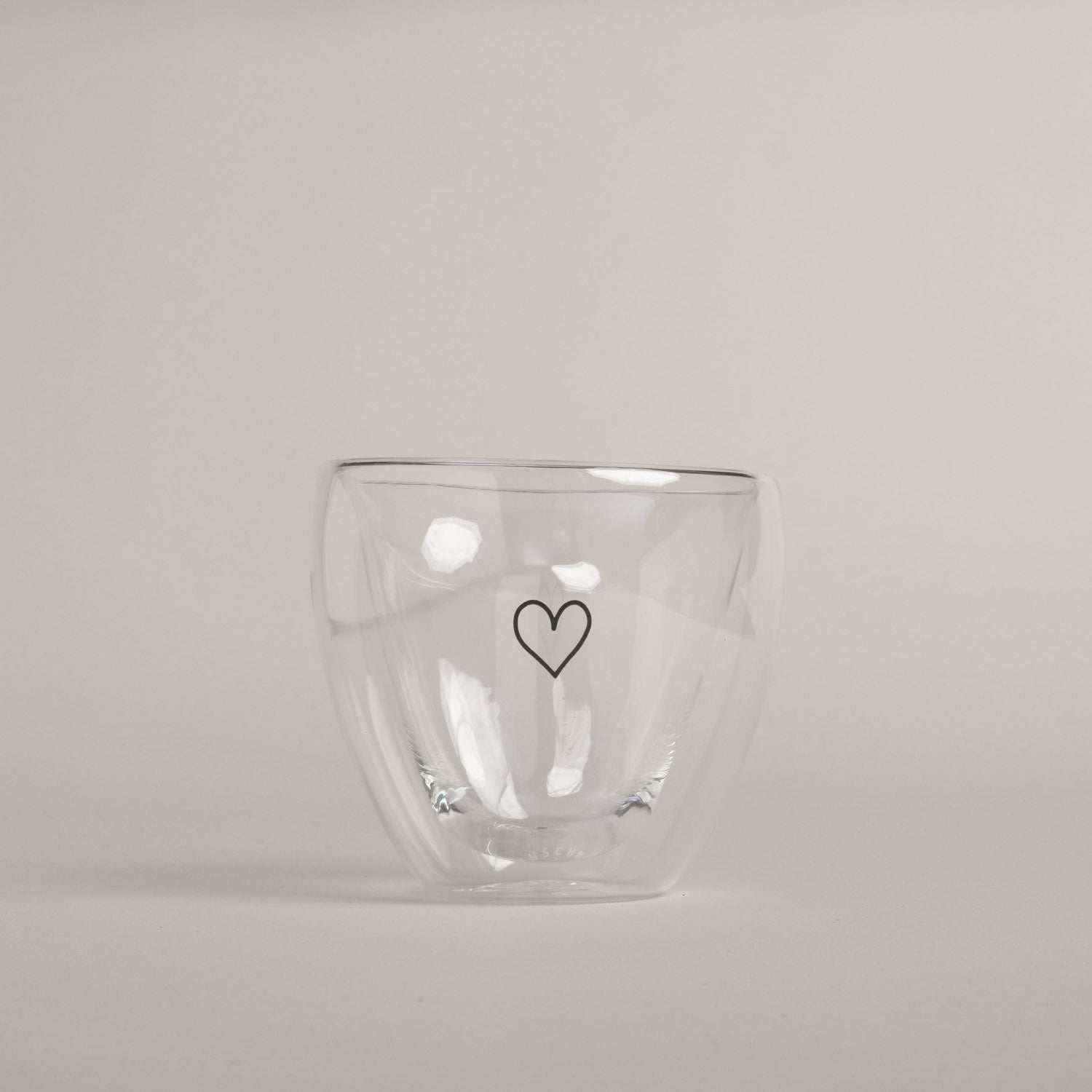 Doppelwandiges Herzglas Herz 200ml Eulenschnitt
