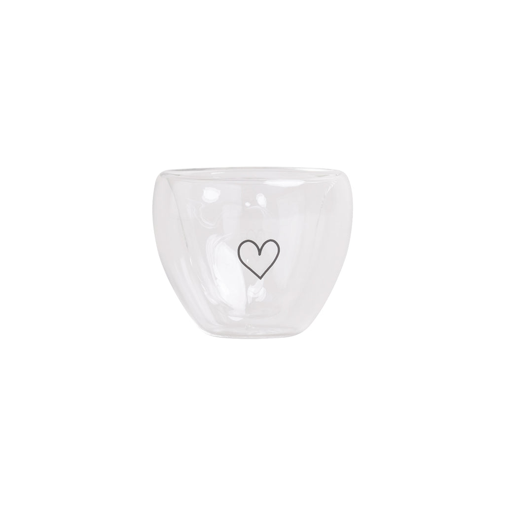 Doppelwandiges Herzglas Herz 50ml Eulenschnitt