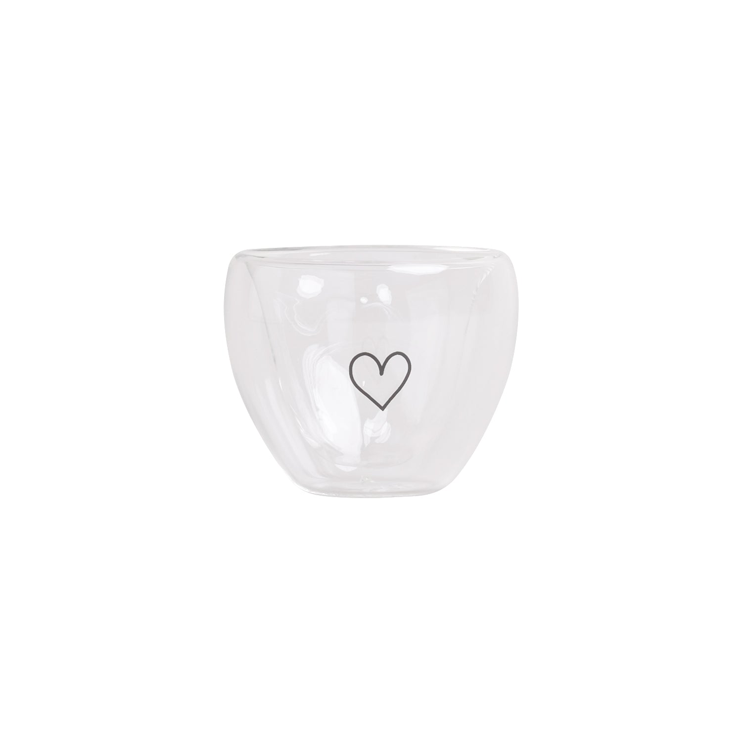Doppelwandiges Herzglas Herz 50ml Eulenschnitt
