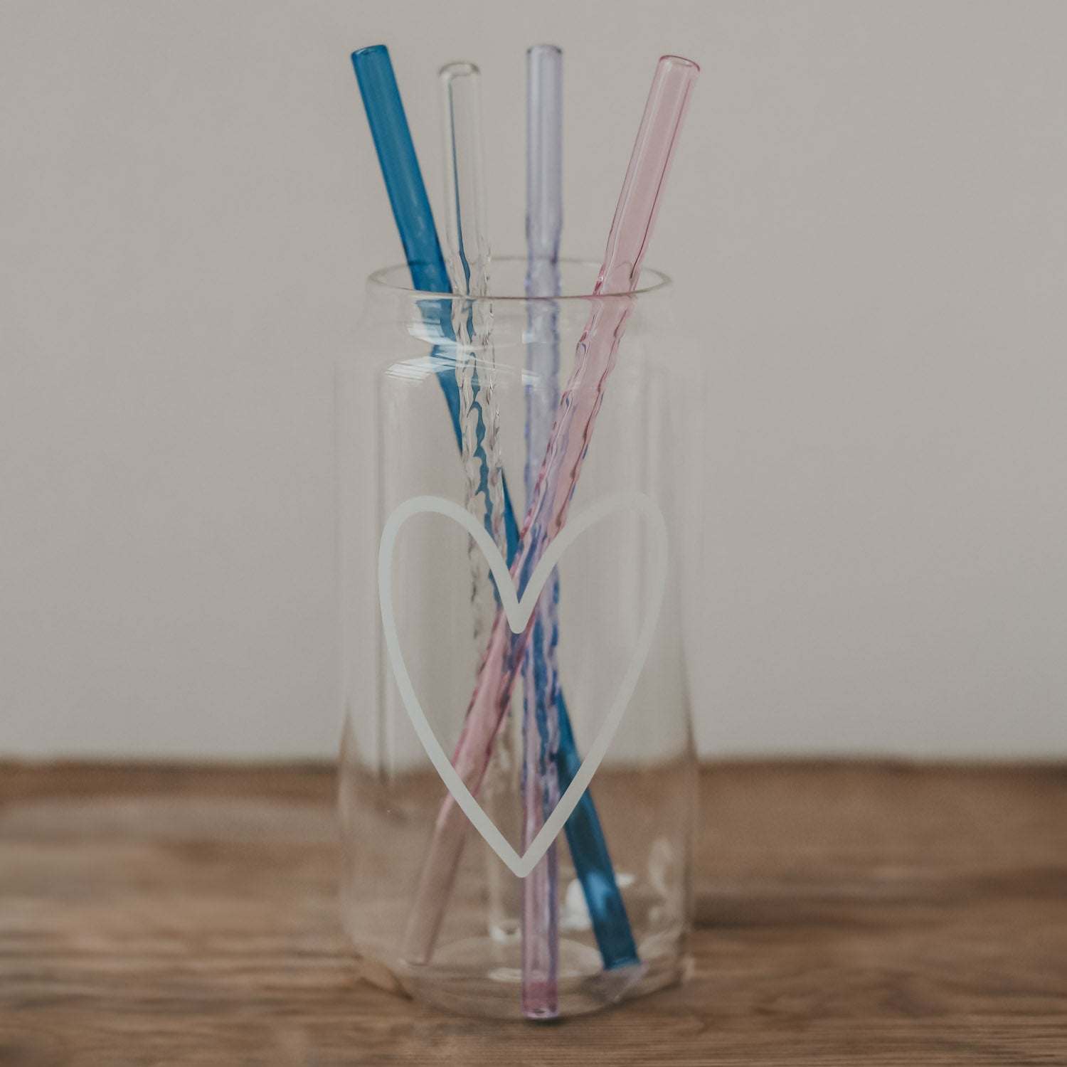 Strohhalme gedreht aus Glas 20cm Rosa im 4er Set Eulenschnitt