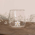 Trinkglas mit 3D Gänseblümchen, Daisyfigur, spülmaschinenfest, 420 ml Fassungsvermögen