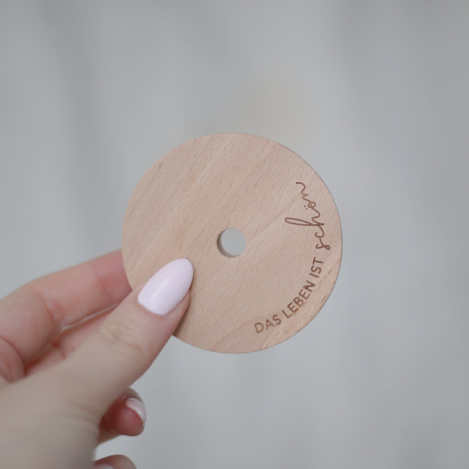 Deckel Das Leben ist schön für Hohes Trinkglas Eulenschnitt