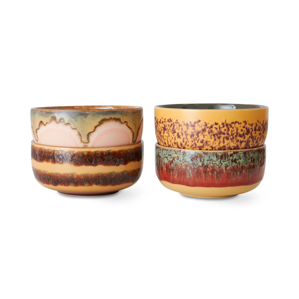 70s Ceramics: Dessertschüssel Harbour HKLiving (4er-Set)