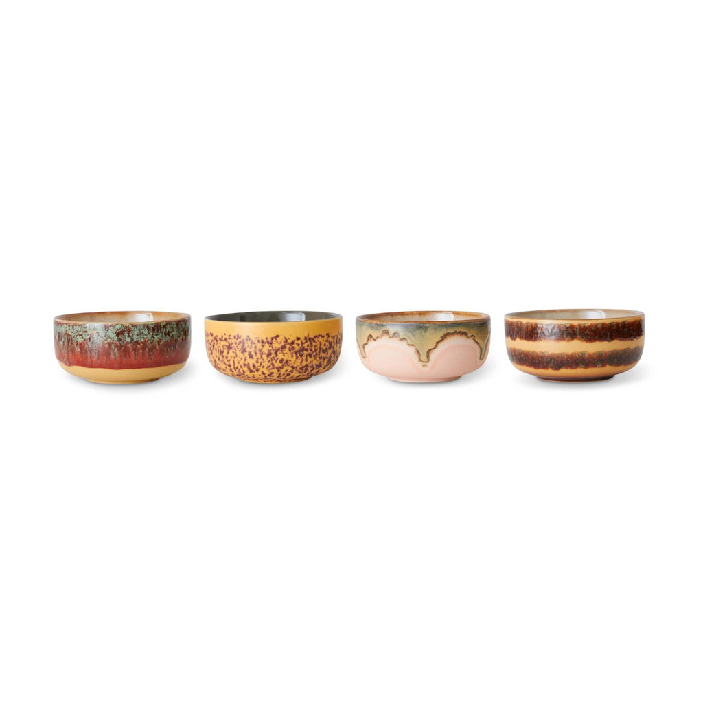 70s Ceramics: Dessertschüssel Harbour HKLiving (4er-Set)