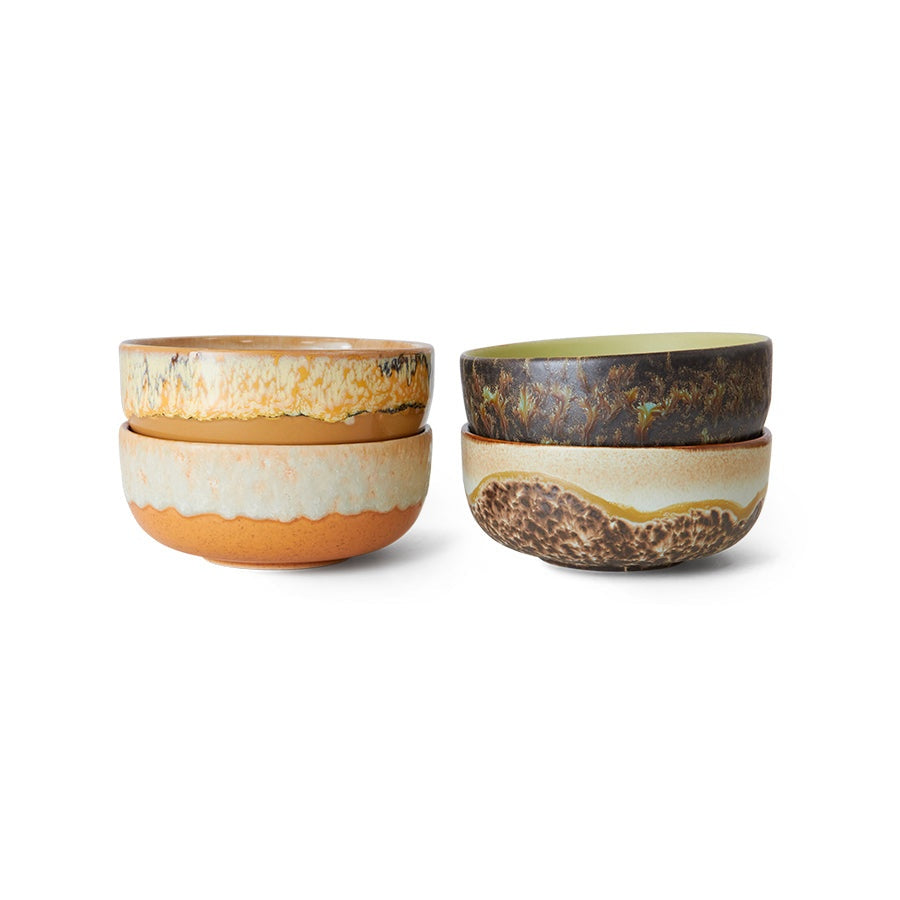 70s Ceramics: Dessertschüssel Drift HKLiving (4er-Set)
