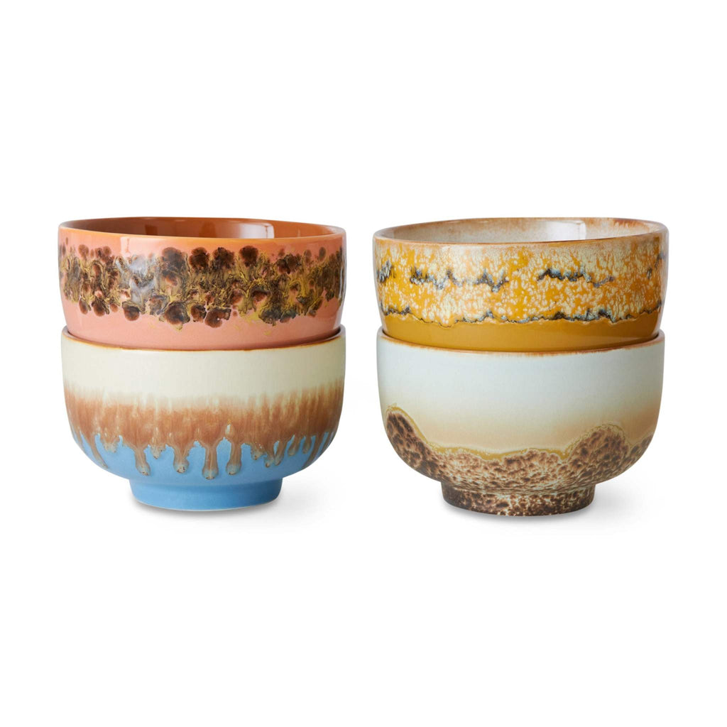 70s Ceramics: Schüssel Seabreeze HKLiving (4er-Set)