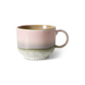 Bunte 70er Jahre Keramik Teetasse aus Steinzeug mit Henkel und fühlbarer Glasur, modernes Design