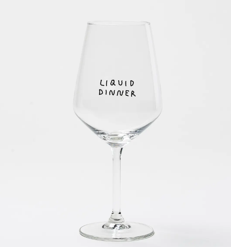Liquid Dinner Weinglas von Johanna Schwarzer × selekkt, 21,7 cm, 53 cl, Allrounder für Spritz, Weiß, Rot und Rosé