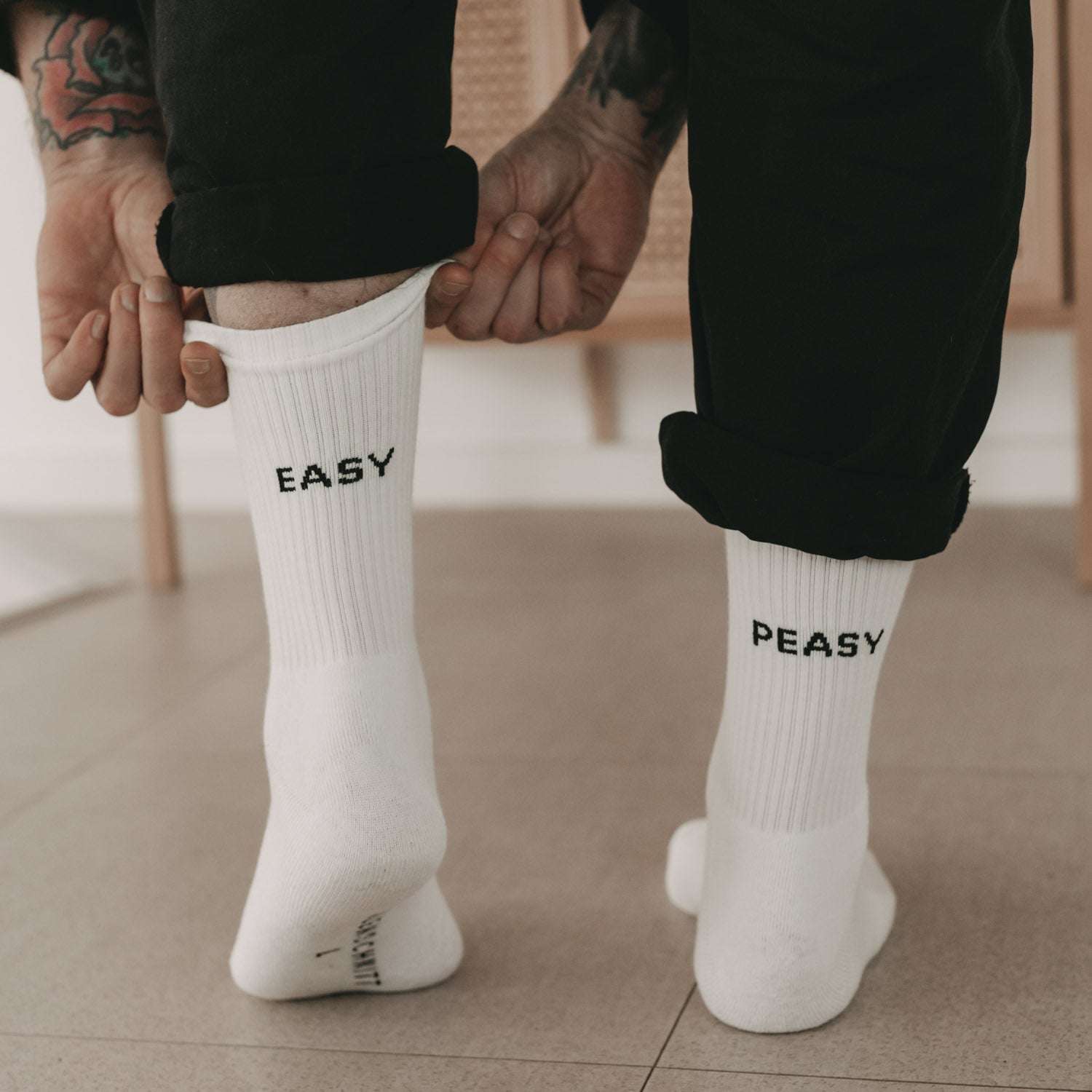 Socken weiß Eulenschnitt verschiedene Varianten