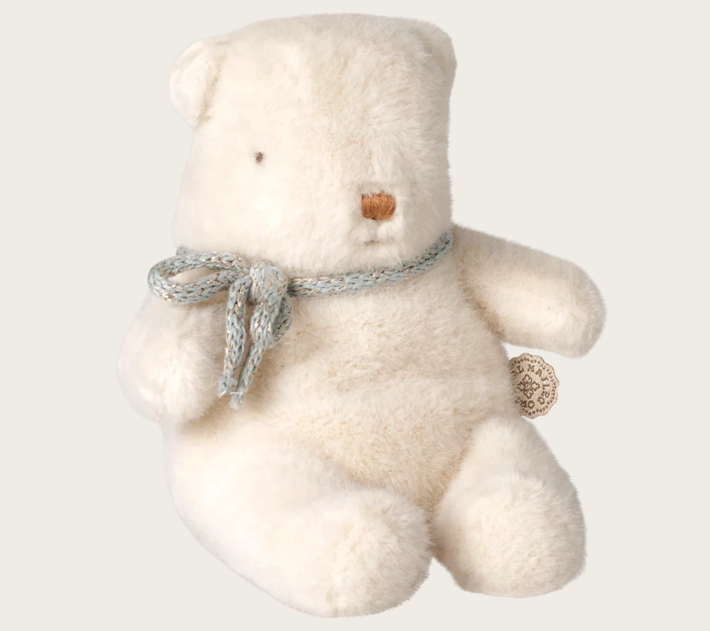 Maileg Teddybär Mini aus Plüsch – Weiß, 12 cm