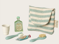 Maileg Zahnbürsten-Set für Mäuse in Tasche – Blau gestreift